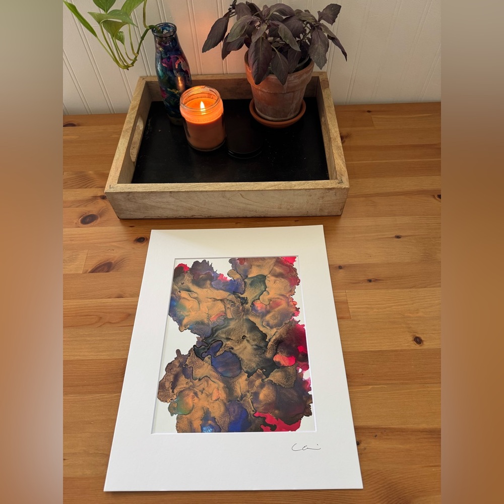 New Original Signed Artwork Alcohol Ink on Paper 197